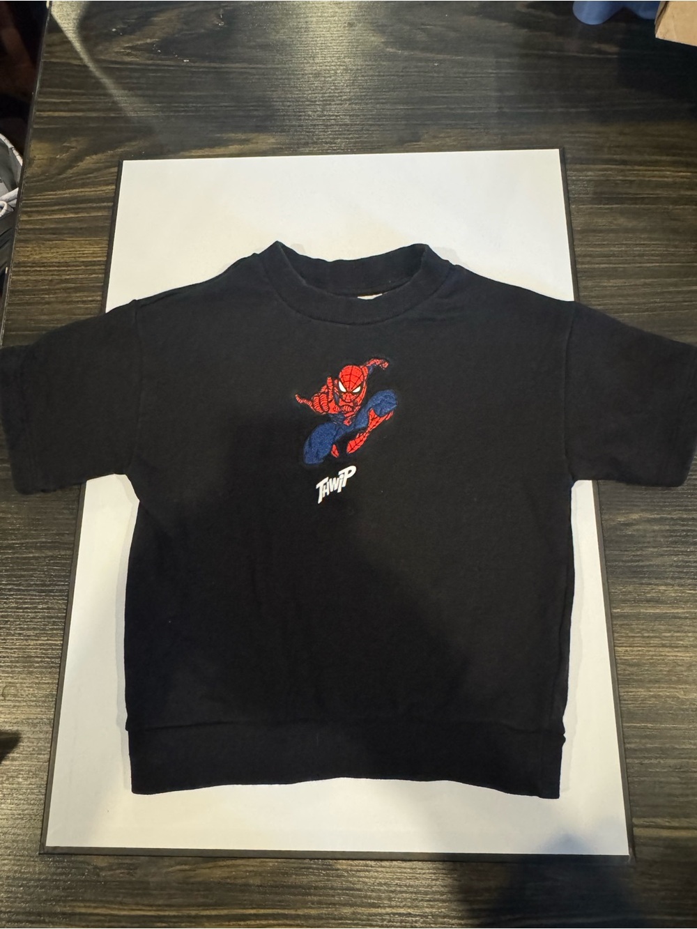 H&M Black Kids Spider-Man Pullover Sweatshirt with Red & Blue Graphic